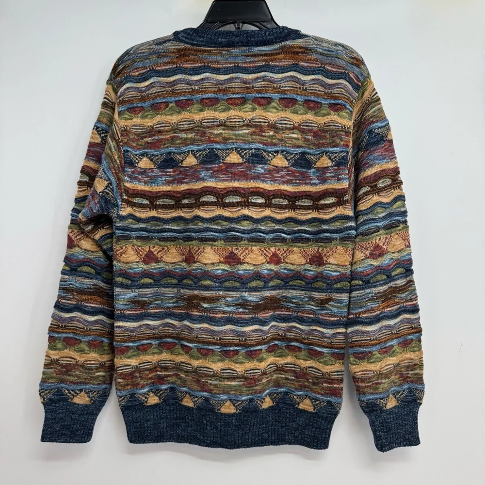 Fantasie di Settembre Italy Made 90's Crew 3D Knit Sweater Size 48